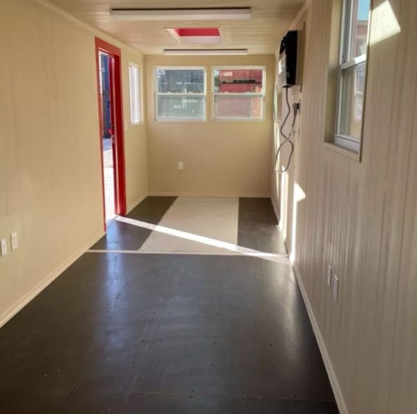 40FT Modified Shipping Container Office – 800 Sq Ft, Red, w/ Bathroom & Storage - Image 2