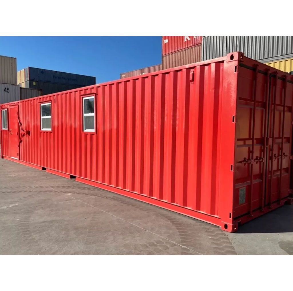 40FT Modified Shipping Container Office – 800 Sq Ft, Red, w/ Bathroom & Storage - Image 5