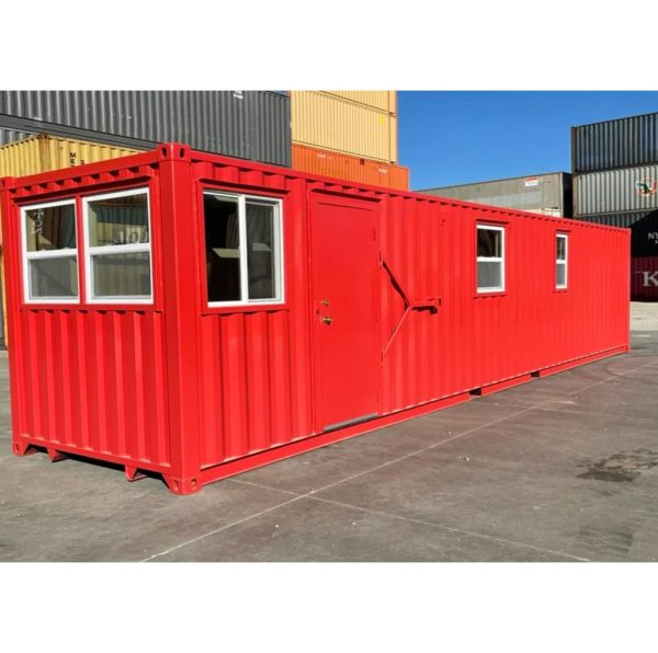 40FT Modified Shipping Container Office – 800 Sq Ft, Red, w/ Bathroom & Storage - Image 6